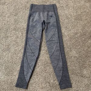 Gymshark Women's Hyper Amplify Seamless Leggings Gray Black Size XS Butt Lifting